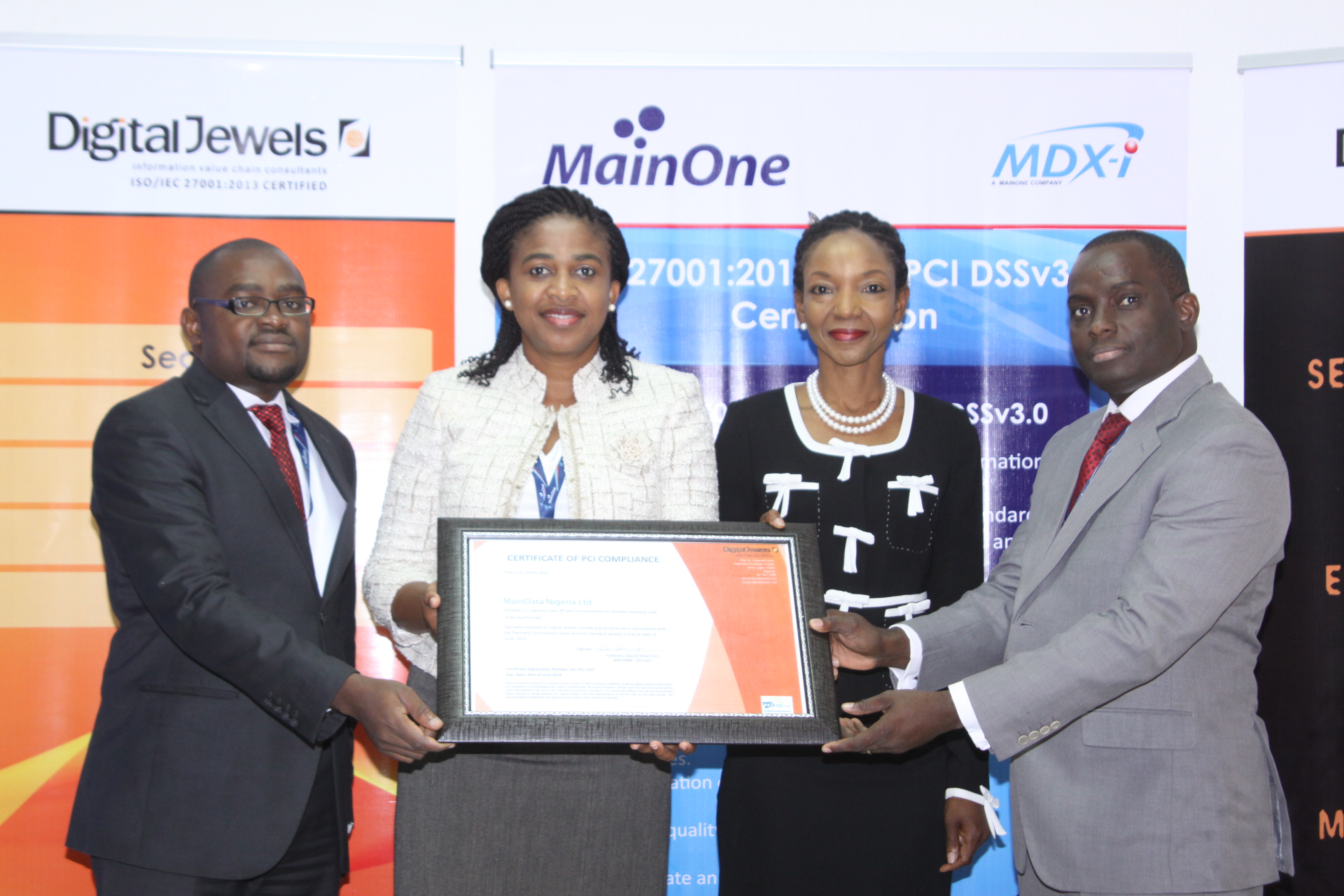 MainOne’s  Tier III Data Center, MDX-I,leads in Data Security with PCI DSS and ISO 27001:2013 Certifications.
  