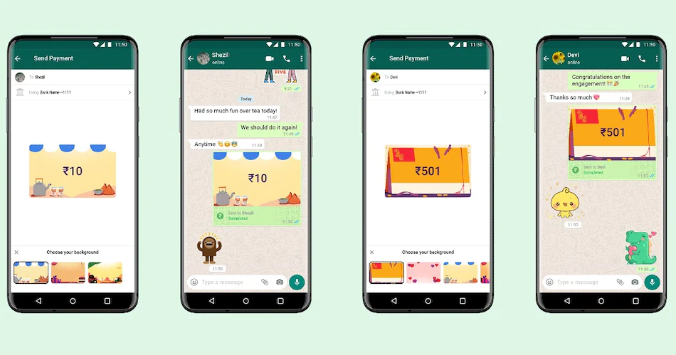 WhatsApp has brought Payments Backgrounds to let you personalise your transactions on the platform