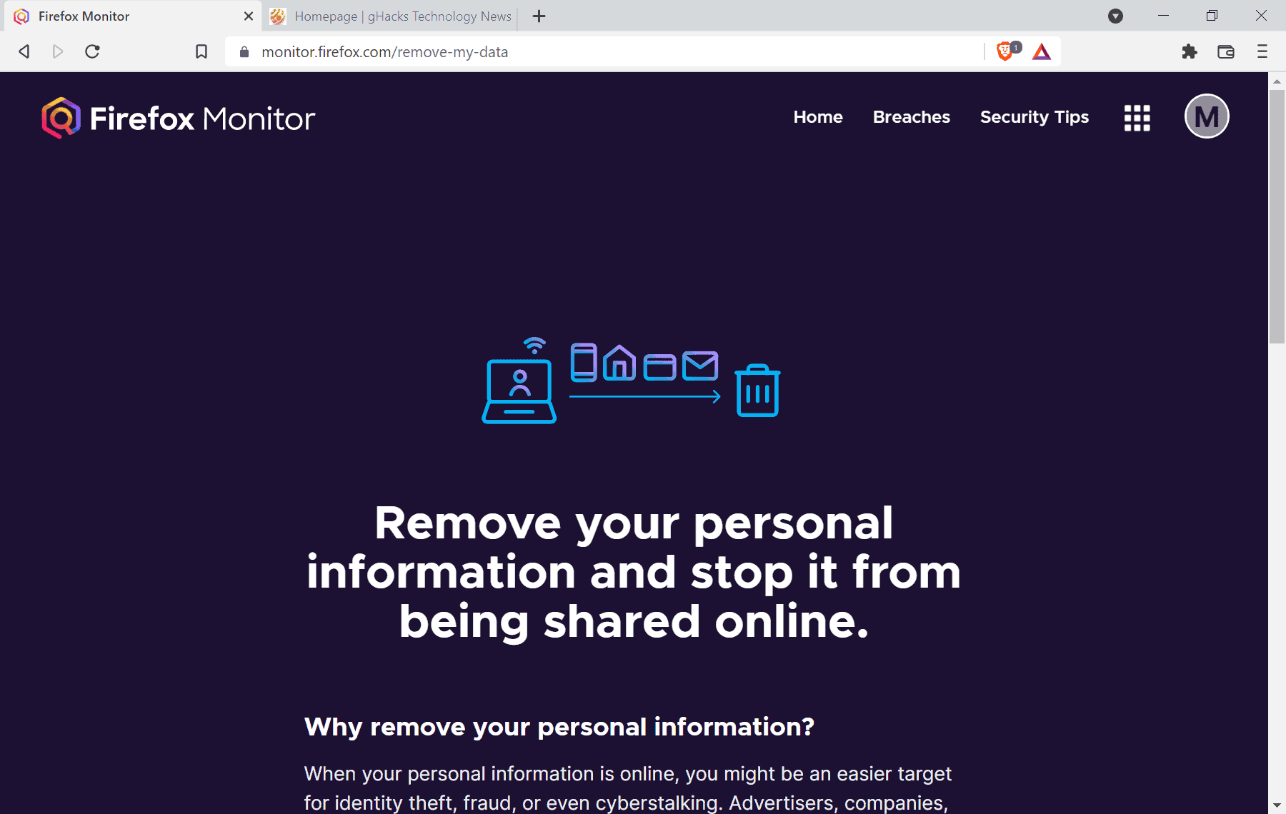 Firefox Monitor is planning to remove personal information from the Internet
  
