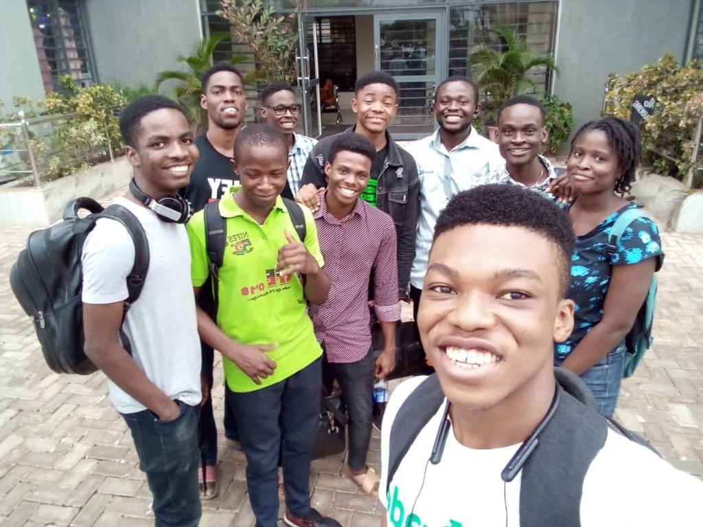 2019 was Njoku’s first time in Lagos: Njoku and other participants at the hackathon.
