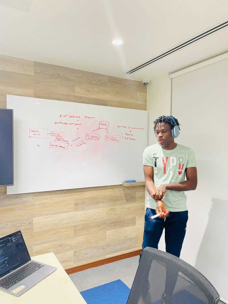 Njoku during one of Lazerpay early ideation sessions in Dubai