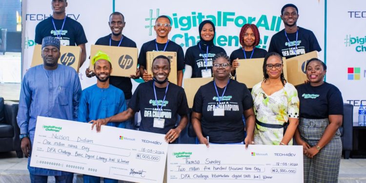 Tech4Dev and Microsoft supports 18,000 Nigerian youths, rewards inaugural #Digitalforall Challenge winners with 3.5 million
  