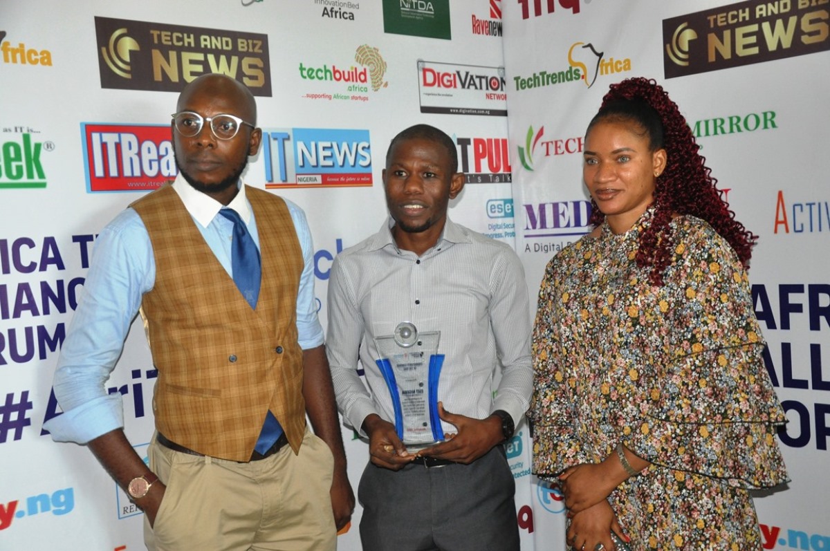 ESET Nigeria's team at AfriTECH Awards led by Olabanji Soledayo, Marketing and Retail Sales Manager, ESET West Africa (m)