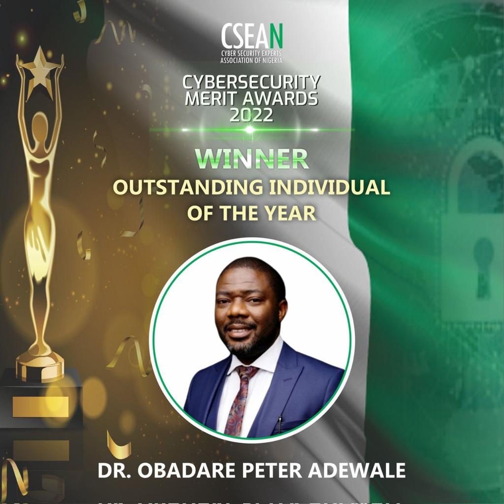 Dr Obadare Wins CSEAN’s first Cybersecurity Outstanding Individual Award (1)