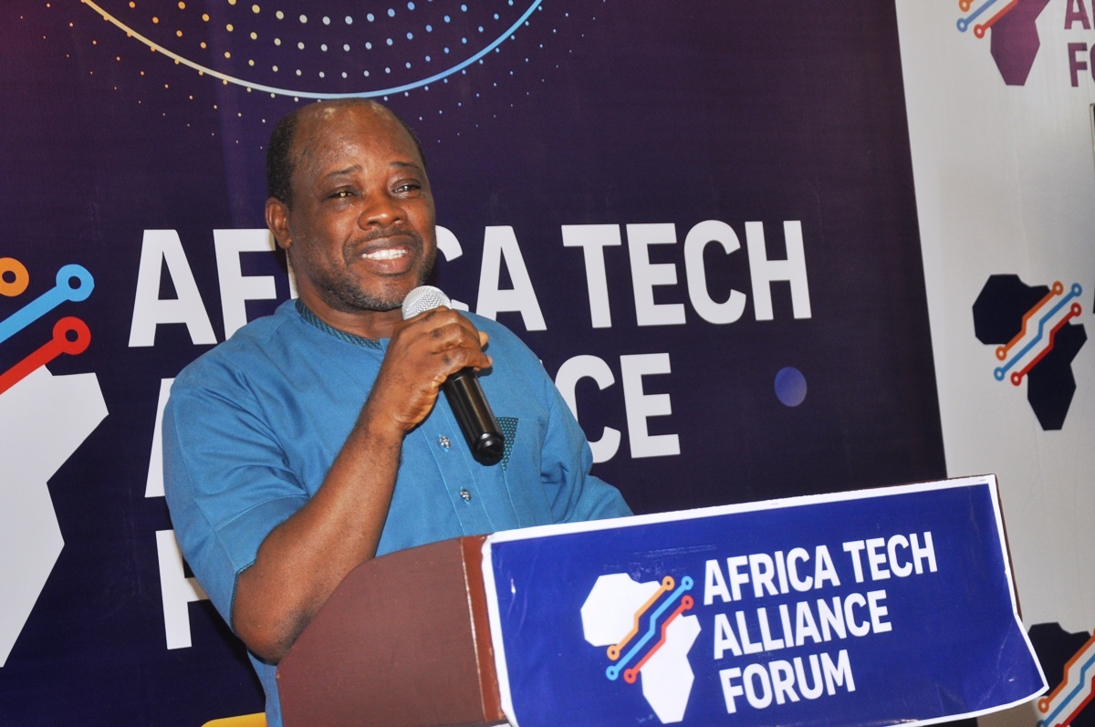 Mr. James Agada Deliverying keynote at AfriTECH 2.0
