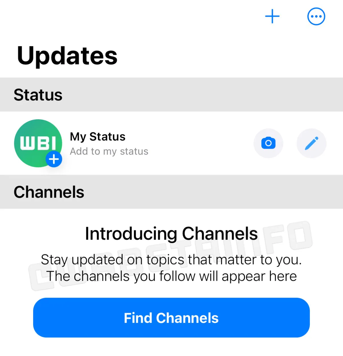 WhatsApp Channels will be located in the now-renamed Status tabPhoto Credit: WABetaInfo