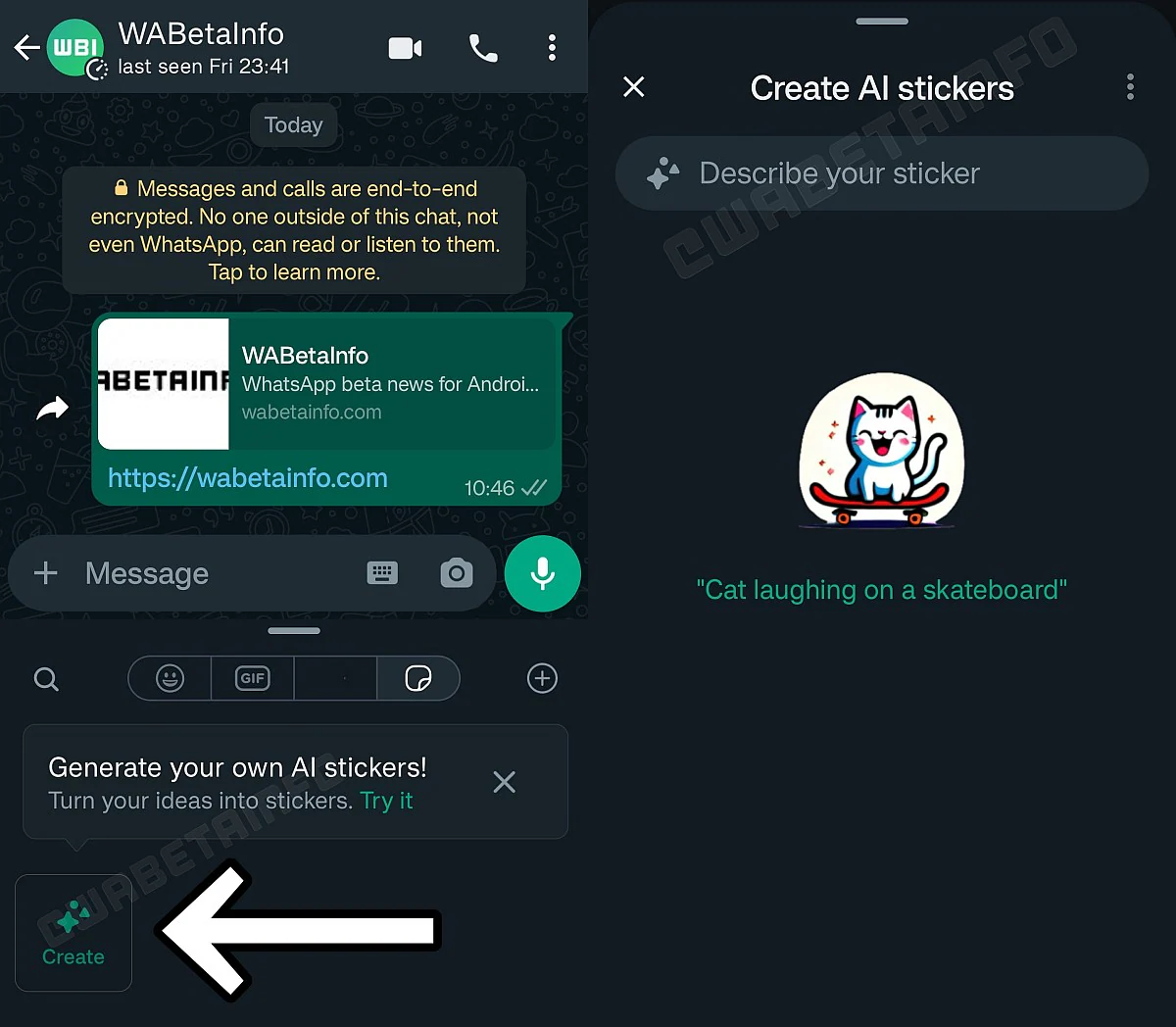 WhatsApp AI stickers