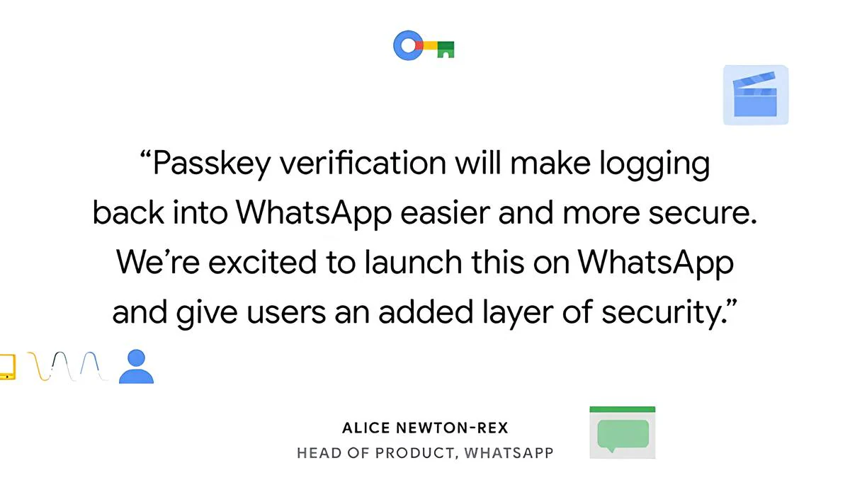 WhatsApp will soon add support for logging in with a passkey