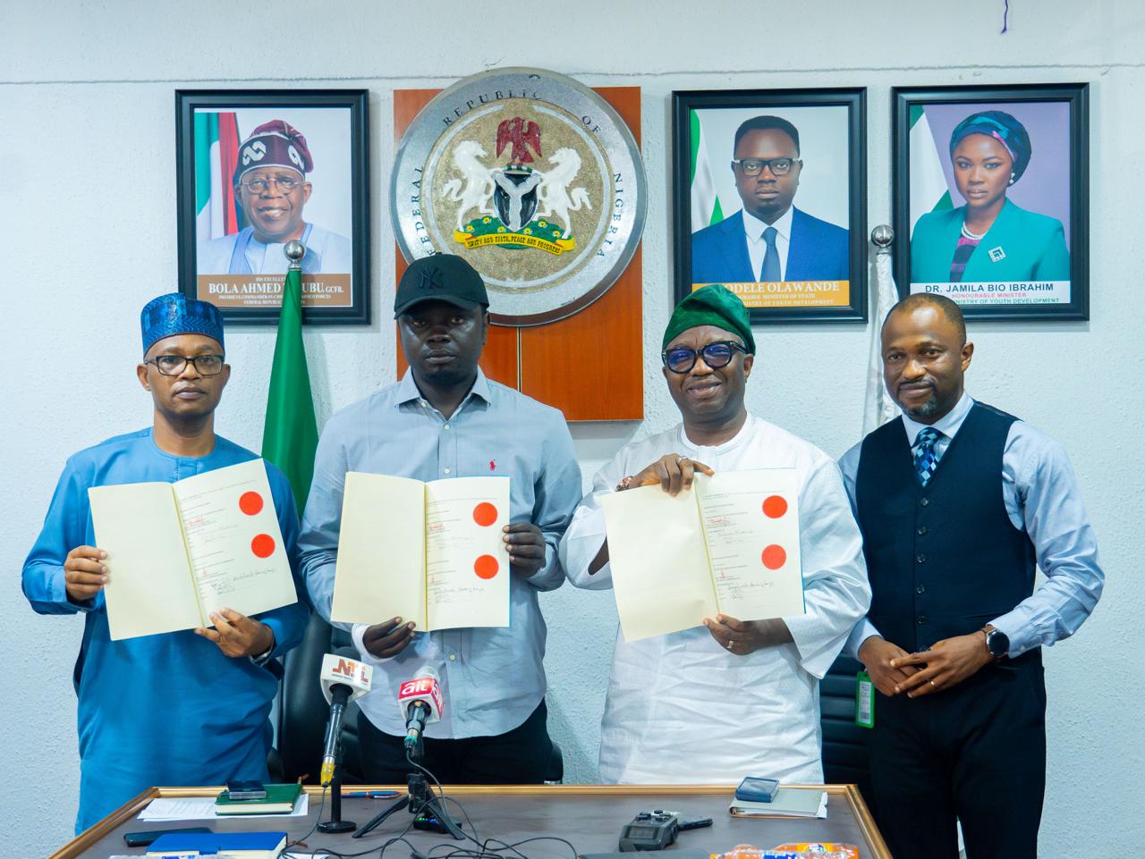 Federal Ministry of Youth Development, NDPC Sign MOU to train 5,000 Youths on Data Protection