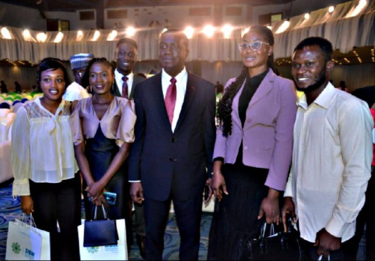 Dr. Tony Okpanachi (Middle), flanked by some members of staff of Grand Africa Initiative at the DBN annual Lecture held in Abuja last week.