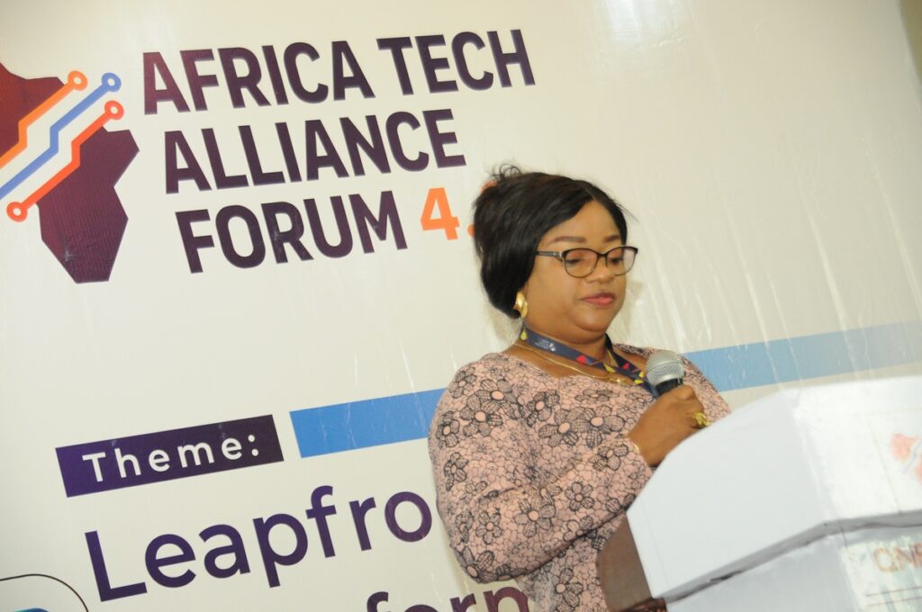 PHOTO: DG of NITDA's representative: Mrs. Rita Shoremi, Head, Startup Innovations and IT solutions, NITDA, South West Zone.