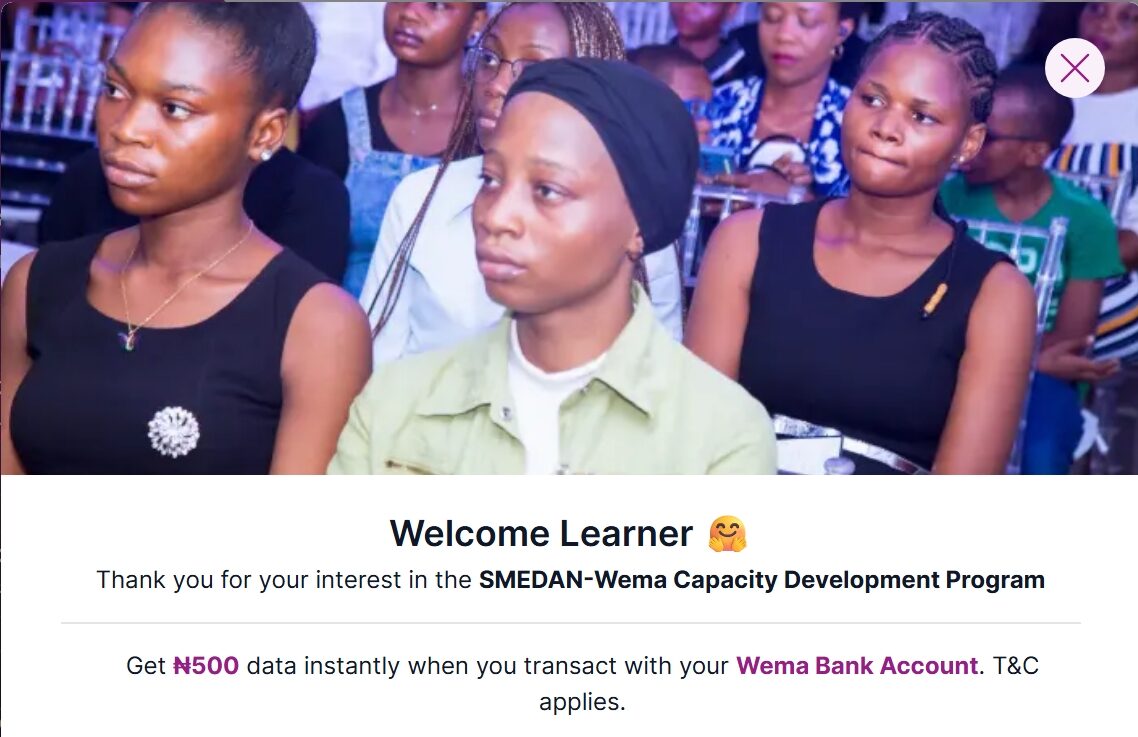 SMEDAN-Wema Capacity Building Program for Nigerian Youths and MSMEs: Call for Applications 1 SMEDAN-Wema Capacity Building Program