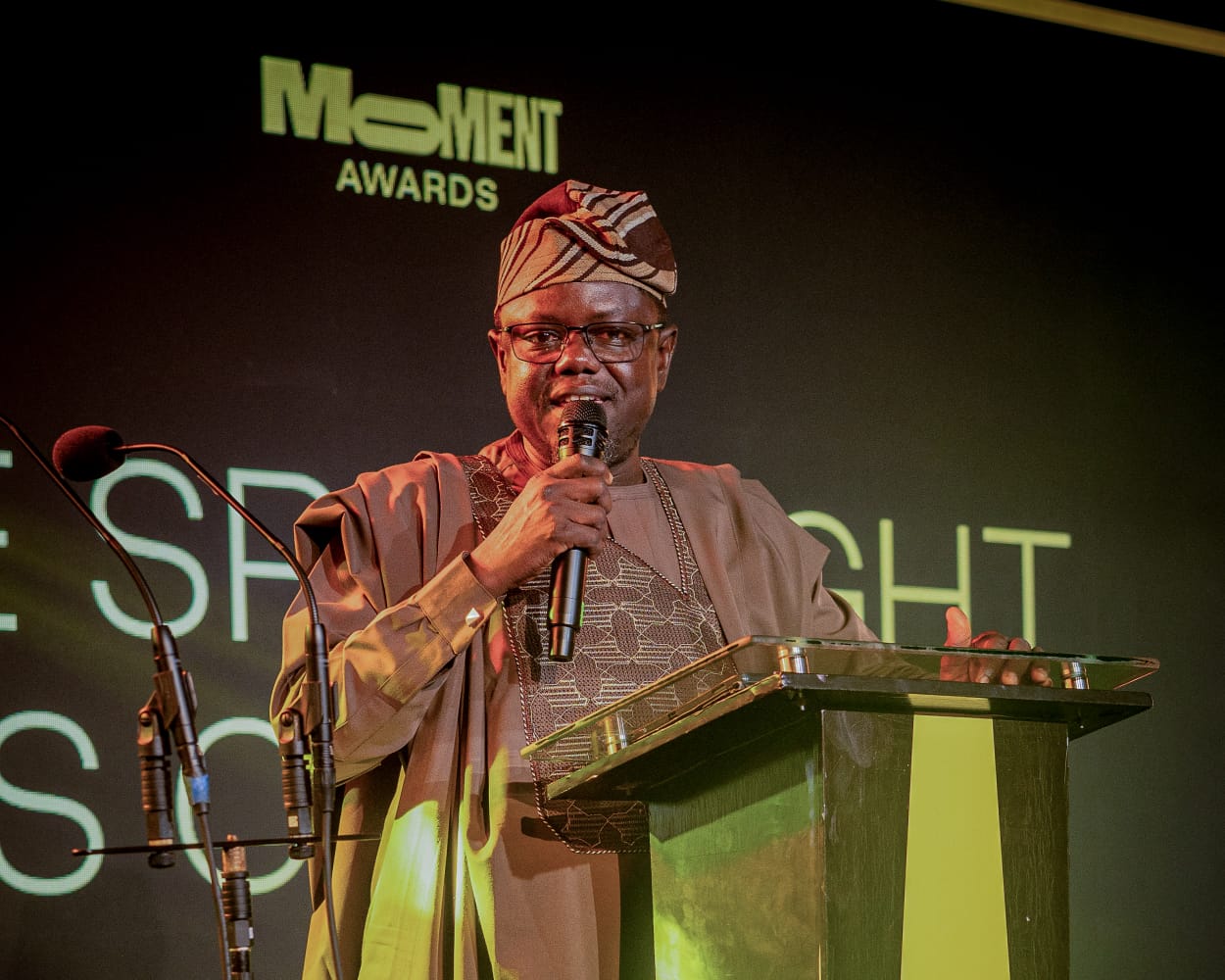 Director General of NITDA, Kashifu Inuwa CCIE, represented by Ayodeji Eniola, PhD, Director DG'S Office delivering the DG's speech at the event.