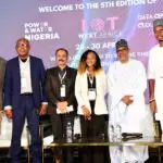 From L-R: Mr. Benjamin Amafonye, Project Architect, Royal Haskoning DHV; Dr. Aristotle Onumo, Director Stakeholders Management and Partnership, NITDA; Mr. Amrish Singhal, CEO Spectranet and Mr. Ebenezer Dare, Executive Director, NiRA during panell session on the theme "The Lagos-Abuja Digital Corridor: Building Africa's Next Data Centre and Cloud Hub" at the IoT West Africa Conference at Landmark Event Centre Victoria Island Lagos.