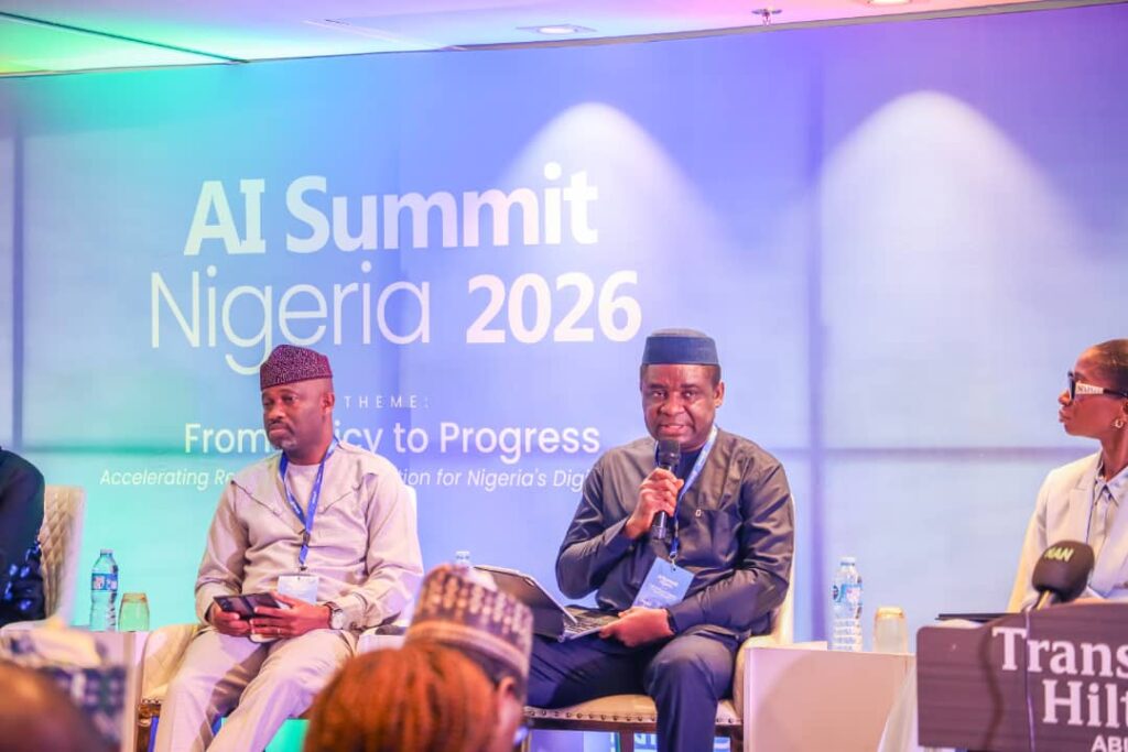 NITDA Leads Push for Responsible AI Adoption as Nigeria Moves from Policy to Progress 2 Barrister Emmanuel Edet rep DG NITDA(middle)making his presentation, flanked by other Panelists at AI Summit Nigeria 2026.